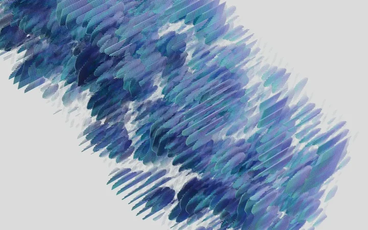 Ilustración abstracta de entrada y salida de datos en una IA