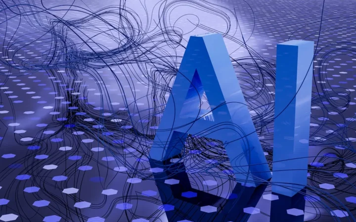 Chip de inteligencia artificial sobre una superficie tecnológica